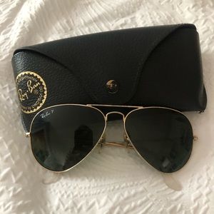 Polarized Ray Ban black/green and gold